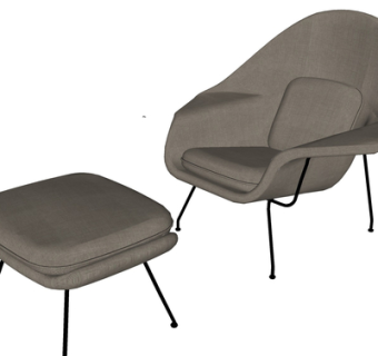 现代布艺休闲椅su模型