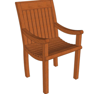 现代实木单椅su模型