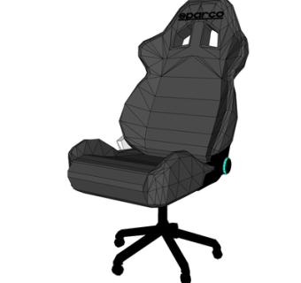 现代布艺办公椅su模型