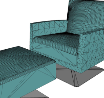 现代布艺休闲沙发su模型