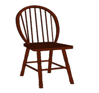 现代实木单椅su模型