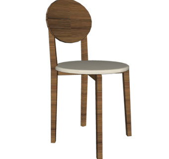 现代实木单椅su模型