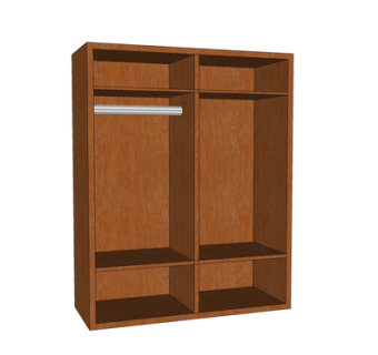 现代实木衣柜su模型