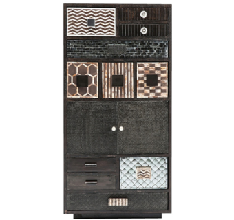 现代实木衣柜su模型