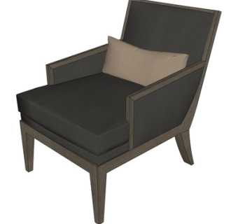 现代布艺单人沙发su模型