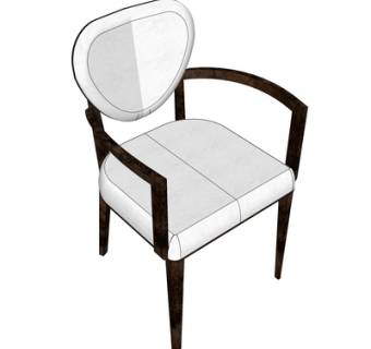 现代布艺单椅su模型