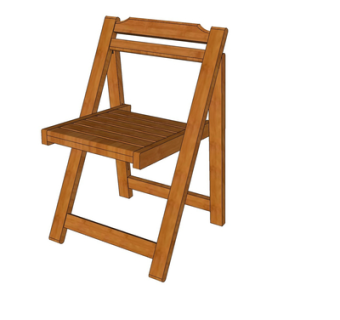 现代实木折叠椅su模型