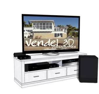 现代电视柜su模型