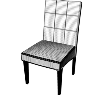 现代实木单椅su模型