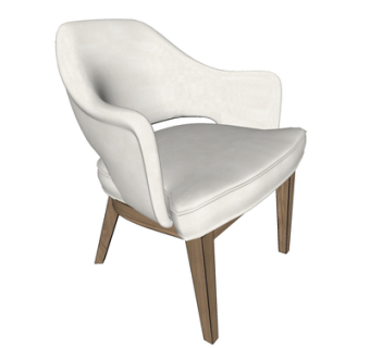 北欧布艺单椅su模型