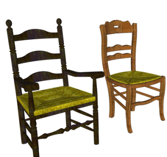 现代实木单椅su模型