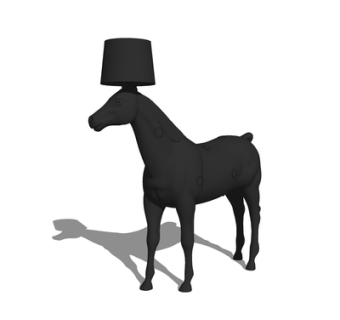 现代骏马台灯su模型