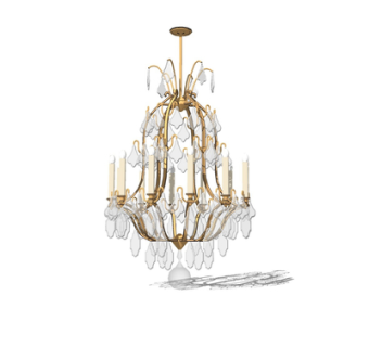 欧式金属吊灯su模型