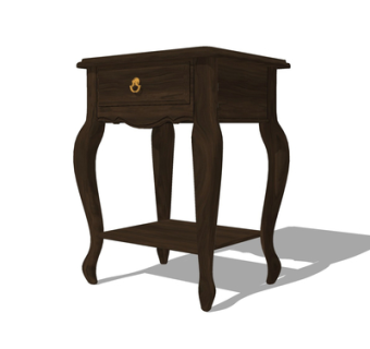 美式实木边几su模型