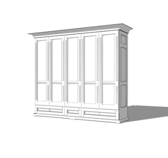 简欧实木衣柜su模型