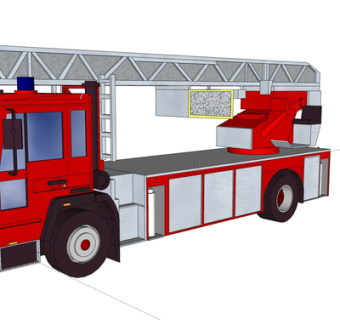 现代消防车su模型