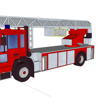 现代消防车su模型