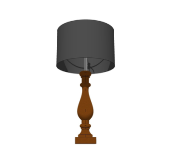 现代金属台灯su模型