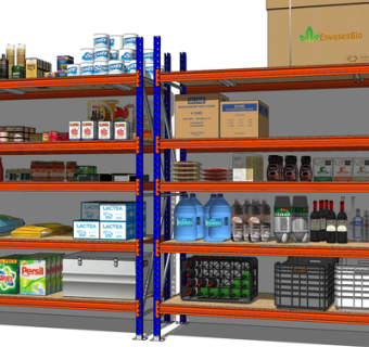 现代超市货架su模型