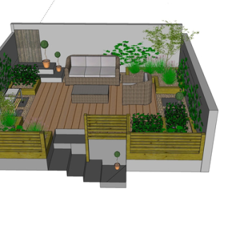 现代户外休闲沙发su模型