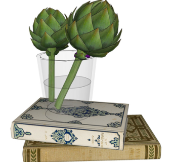 现代书籍绿植摆件su模型