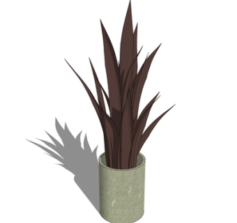 现代绿植盆栽su模型
