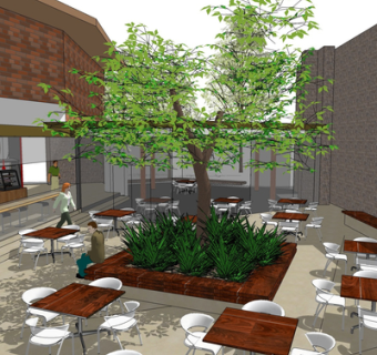 现代室外餐桌椅su模型