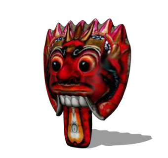 现代面具摆件su模型