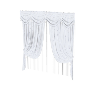 现代布艺窗帘su模型