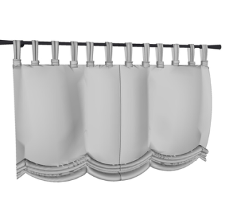 现代布艺窗帘su模型