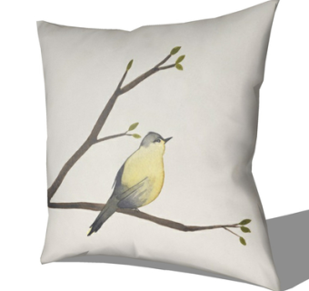 现代布艺抱枕su模型