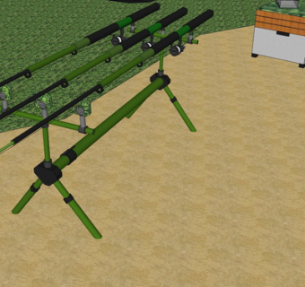 现代鱼竿su模型