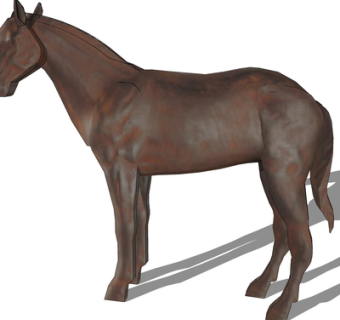 现代骏马摆件su模型