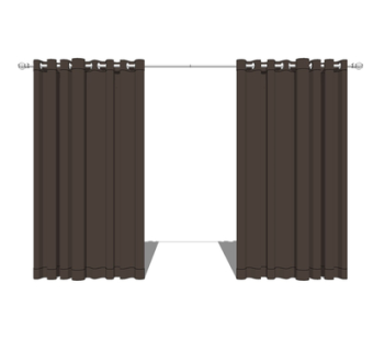 现代布艺窗帘su模型