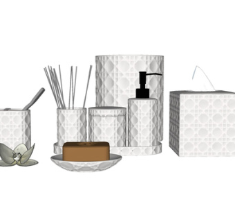 现代浴室摆件su模型