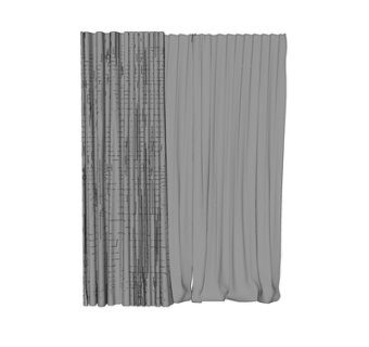 现代布艺窗帘su模型