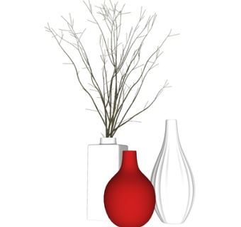 现代花瓶摆件su模型