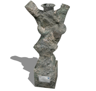 现代石雕摆件su模型