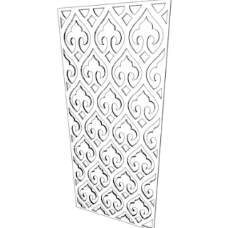 现代镂空隔断su模型