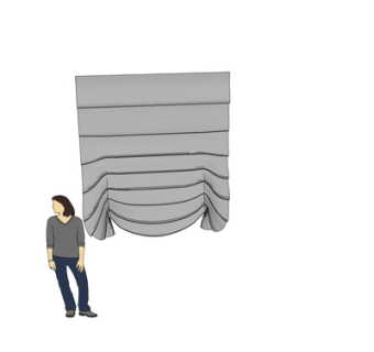 现代布艺窗帘su模型