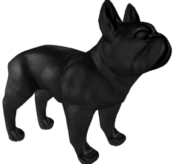 现代斗牛犬摆件su模型