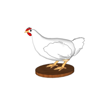 现代母鸡摆件su模型