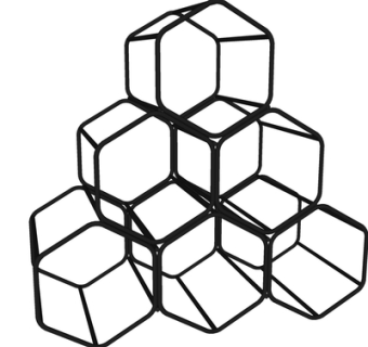 现代金属六边形摆件su模型