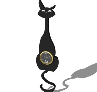 现代猫咪挂钟su模型