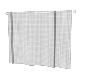 现代布艺窗帘su模型