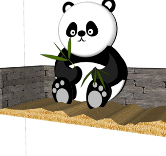 中式大熊猫su模型