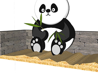 中式大熊猫su模型