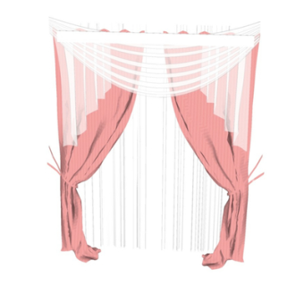 现代布艺窗帘su模型