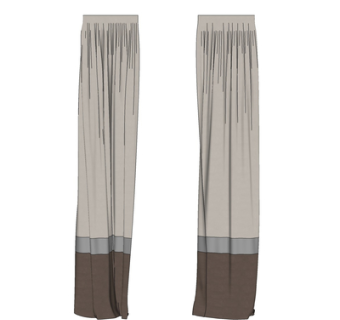 现代布艺窗帘su模型