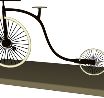 现代抽象自行车摆件su模型